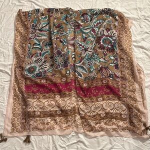 Floral Paisley Scarf with Tassels